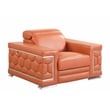 Titan Furnishings Genuine Italian Leather Upholstered Sofa Set in Camel Brown