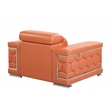 Titan Furnishings Genuine Italian Leather Upholstered Sofa Set in Camel Brown