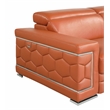 Titan Furnishings Genuine Italian Leather Upholstered Sofa Set in Camel Brown