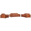 Titan Furnishings Genuine Italian Leather Upholstered Sofa Set in Camel Brown