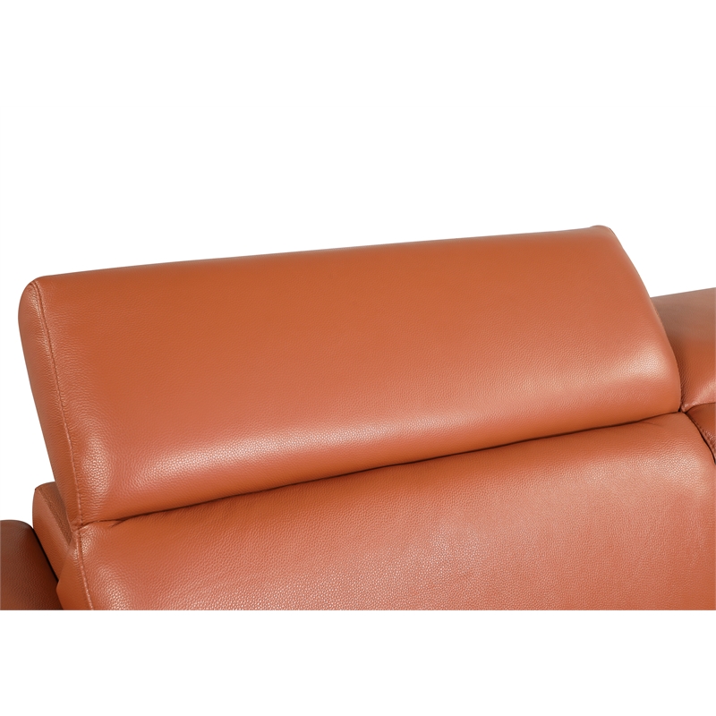 Titan Furnishings Genuine Italian Leather Sofa and Loveseat Set in Camel Brown
