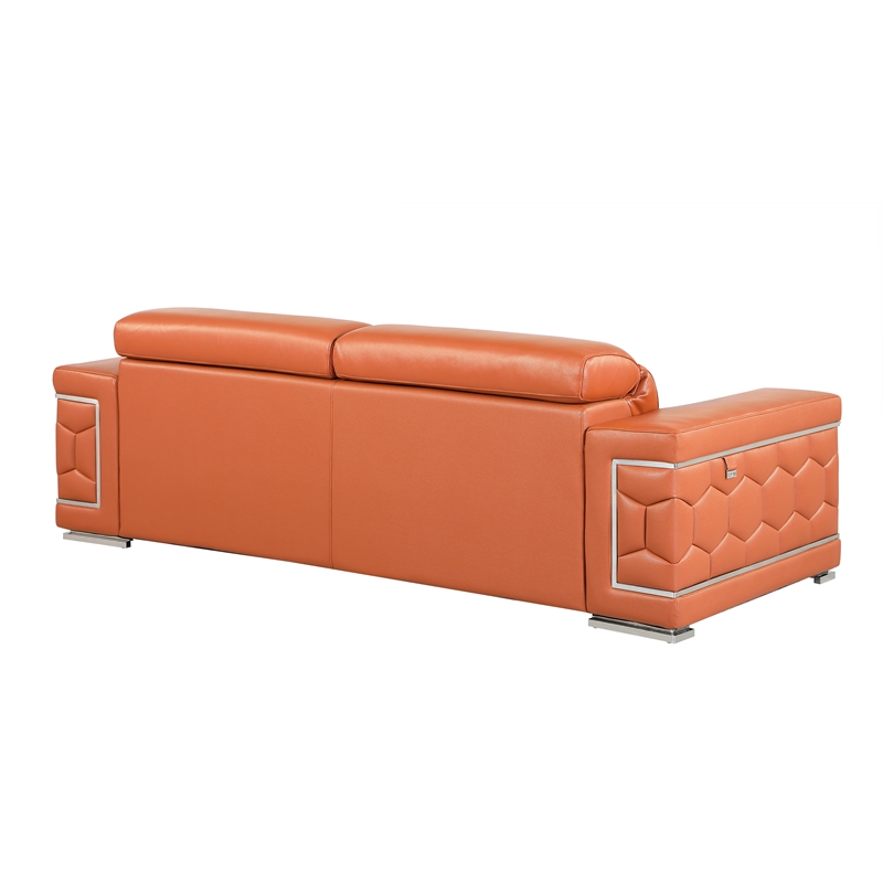 Titan Furnishings Genuine Italian Leather Sofa and Loveseat Set in Camel Brown