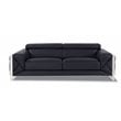Titan Furnishings Modern Genuine Italian Leather Sofa in Black