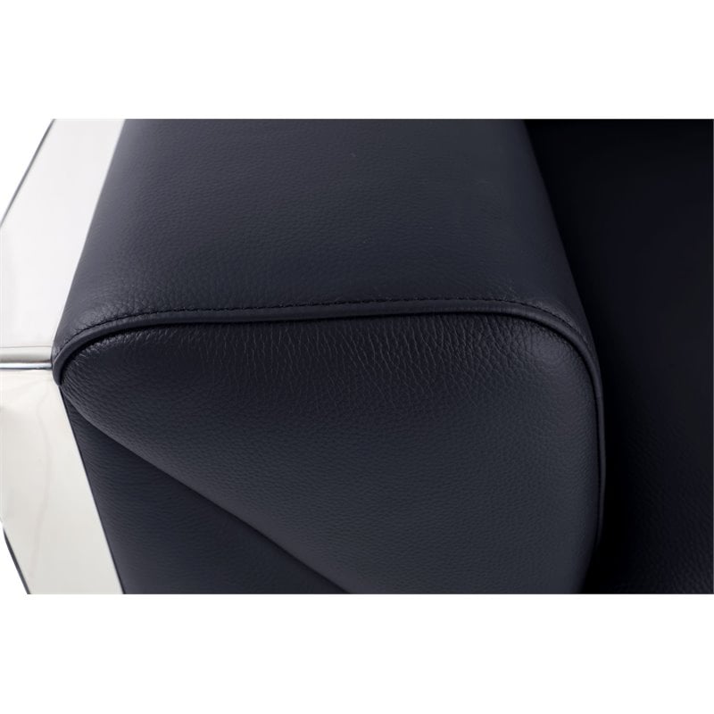 Titan Furnishings Modern Genuine Italian Leather Sofa in Black