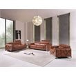 Titan Furnishings Modern Genuine Italian Leather Sofa Set in Camel Brown