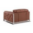 Titan Furnishings Modern Genuine Italian Leather Sofa Set in Camel Brown