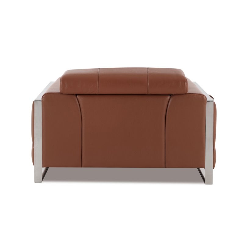 Titan Furnishings Modern Genuine Italian Leather Sofa Set in Camel Brown