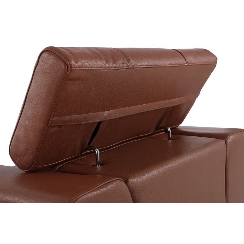 Titan Furnishings Modern Genuine Italian Leather Sofa Set in Camel Brown
