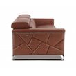 Titan Furnishings Modern Genuine Italian Leather Sofa Set in Camel Brown
