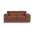 Titan Furnishings Modern Genuine Italian Leather Sofa Set in Camel Brown