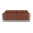 Titan Furnishings Modern Genuine Italian Leather Sofa Set in Camel Brown