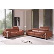 Titan Furnishings Modern Genuine Italian Leather Sofa and Loveseat - Camel Brown