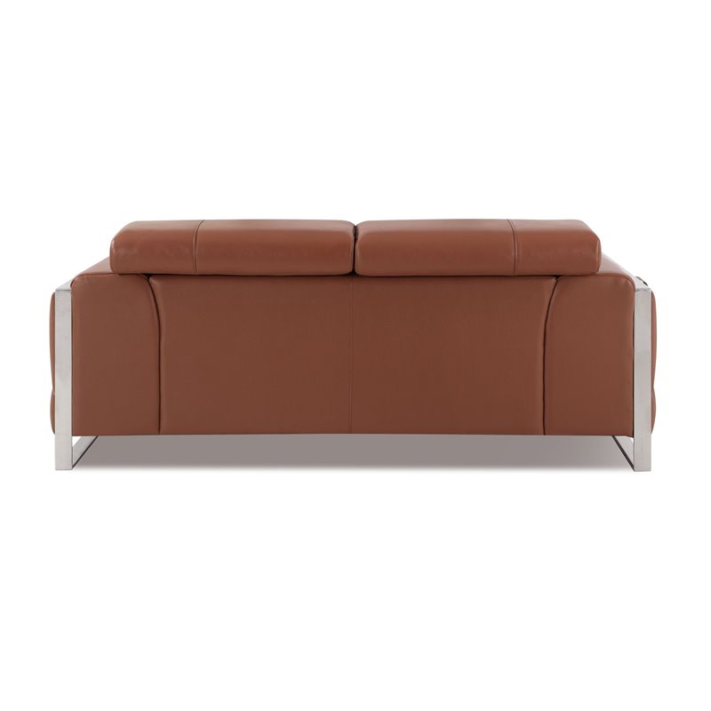 Titan Furnishings Modern Genuine Italian Leather Sofa and Loveseat - Camel Brown