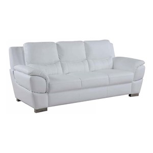 Titan Furnishings 85&quot Modern Leather Upholstered Sofa in White