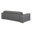 Titan Furnishings Genuine Italian Leather Upholstered Sofa Set in Dark Gray
