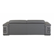 Titan Furnishings Genuine Italian Leather Upholstered Sofa Set in Dark Gray