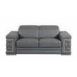 Titan Furnishings Genuine Italian Leather Upholstered Sofa Set in Dark Gray