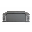 Titan Furnishings Genuine Italian Leather Upholstered Sofa Set in Dark Gray