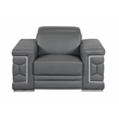 Titan Furnishings Genuine Italian Leather Upholstered Sofa Set in Dark Gray