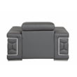 Titan Furnishings Genuine Italian Leather Upholstered Sofa Set in Dark Gray