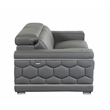 Titan Furnishings Genuine Italian Leather Upholstered Sofa Set in Dark Gray