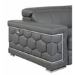 Titan Furnishings Genuine Italian Leather Upholstered Sofa Set in Dark Gray