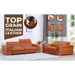 Titan Furnishings Genuine Italian Leather Upholstered Sofa Set in Dark Gray