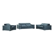 Titan Furnishings Genuine Italian Leather Upholstered Sofa Set in Dark Gray