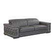 Titan Furnishings Genuine Italian Leather Upholstered Sofa Set in Dark Gray