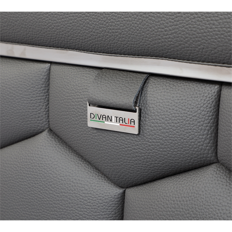 Titan Furnishings Genuine Italian Leather Sofa and Loveseat Set in Gray