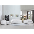 Titan Furnishings Genuine Italian Leather Upholstered Sofa Set in White