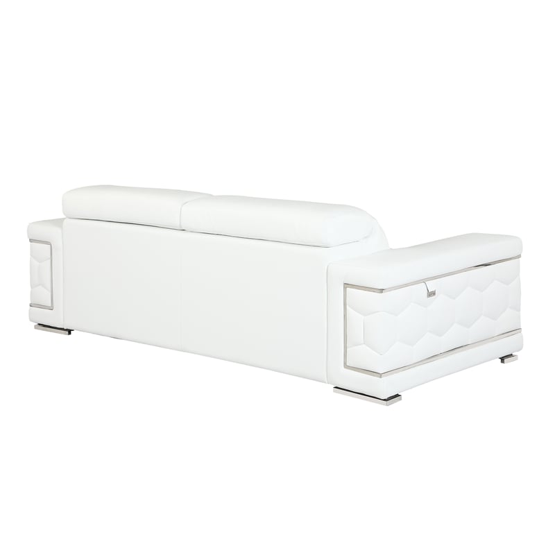 Titan Furnishings Genuine Italian Leather Upholstered Sofa Set in White