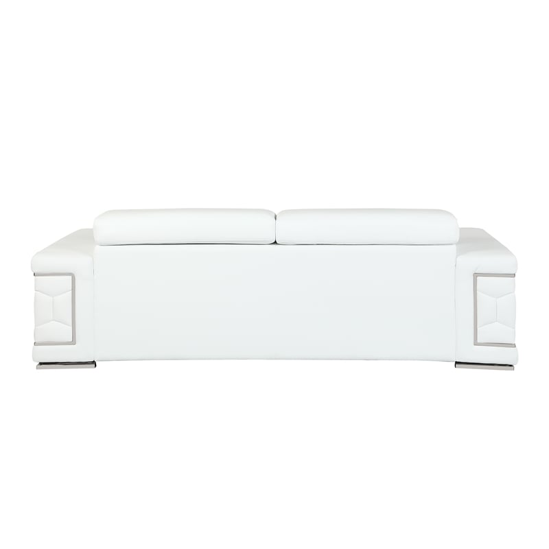 Titan Furnishings Genuine Italian Leather Upholstered Sofa Set in White