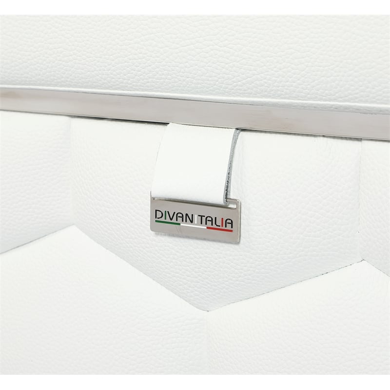 Titan Furnishings Genuine Italian Leather Upholstered Sofa Set in White
