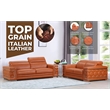 Titan Furnishings Genuine Italian Leather Upholstered Sofa Set in White