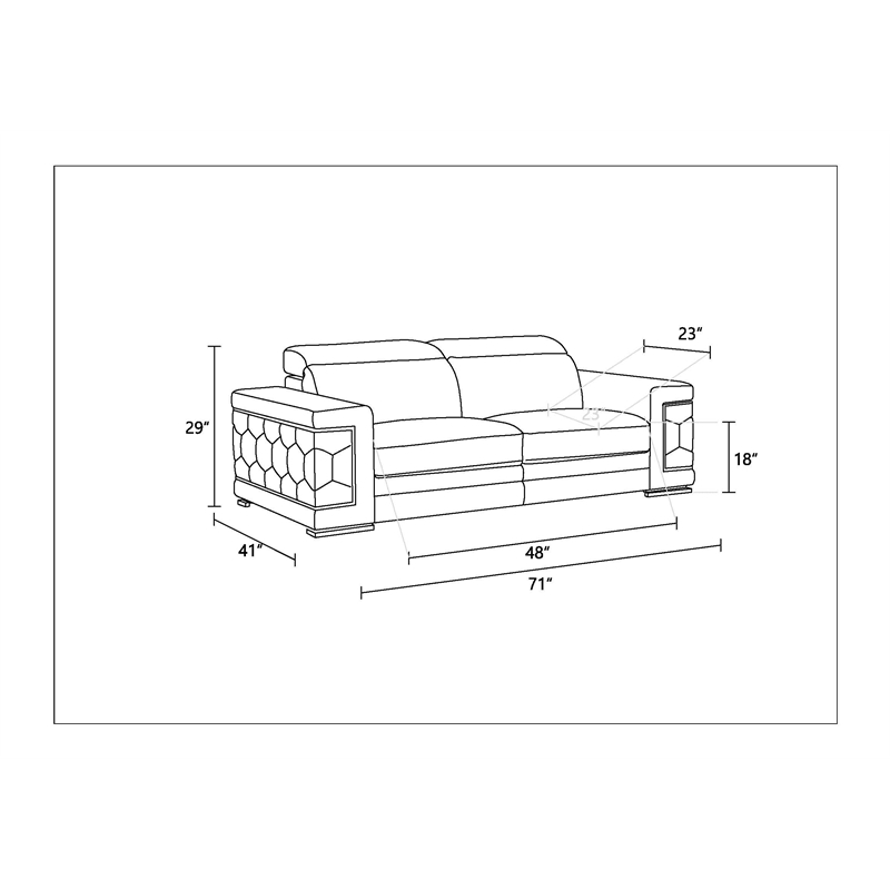 Titan Furnishings Genuine Italian Leather Sofa and Loveseat Set in White