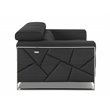 Titan Furnishings Modern Genuine Italian Leather Sofa Set in Dark Gray