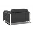 Titan Furnishings Modern Genuine Italian Leather Sofa Set in Dark Gray
