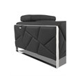 Titan Furnishings Modern Genuine Italian Leather Sofa Set in Dark Gray
