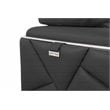 Titan Furnishings Modern Genuine Italian Leather Sofa Set in Dark Gray