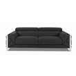 Titan Furnishings Modern Genuine Italian Leather Sofa Set in Dark Gray