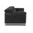 Titan Furnishings Modern Genuine Italian Leather Sofa Set in Dark Gray