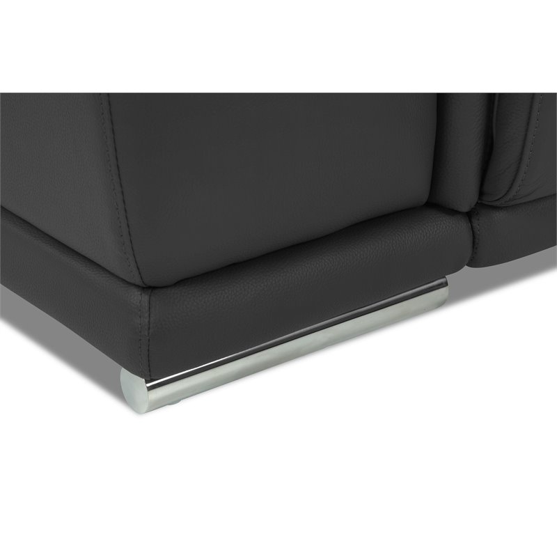 Titan Furnishings Modern Genuine Italian Leather Sofa and Loveseat in Dark Gray