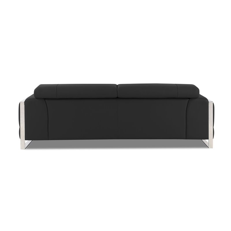 Titan Furnishings Modern Genuine Italian Leather Sofa and Loveseat in Dark Gray