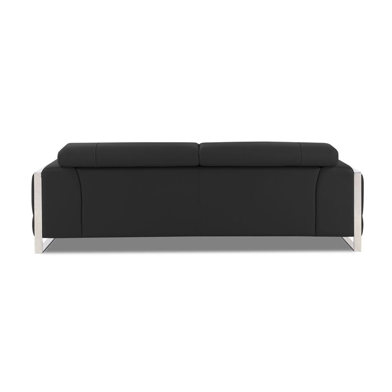 Titan Furnishings Modern Genuine Italian Leather Sofa in Dark Gray