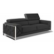 Titan Furnishings Modern Genuine Italian Leather Sofa in Dark Gray
