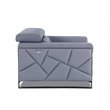 Titan Furnishings Modern Genuine Italian Leather Sofa Set in Light Blue