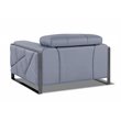 Titan Furnishings Modern Genuine Italian Leather Sofa Set in Light Blue