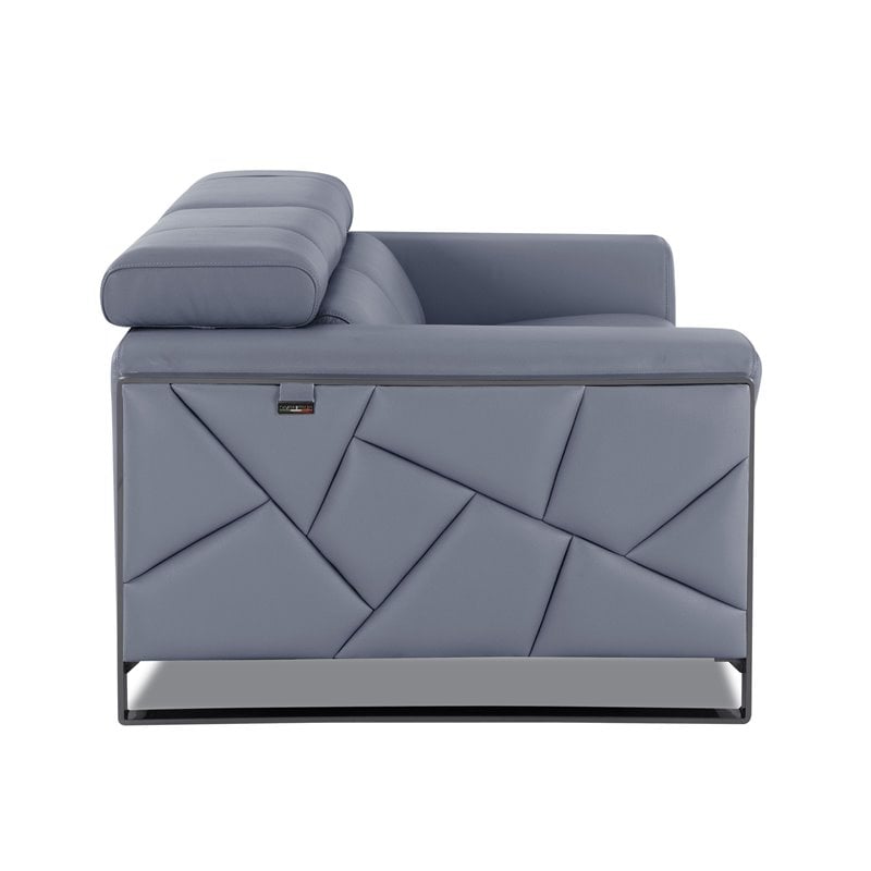 Titan Furnishings Modern Genuine Italian Leather Sofa Set in Light Blue