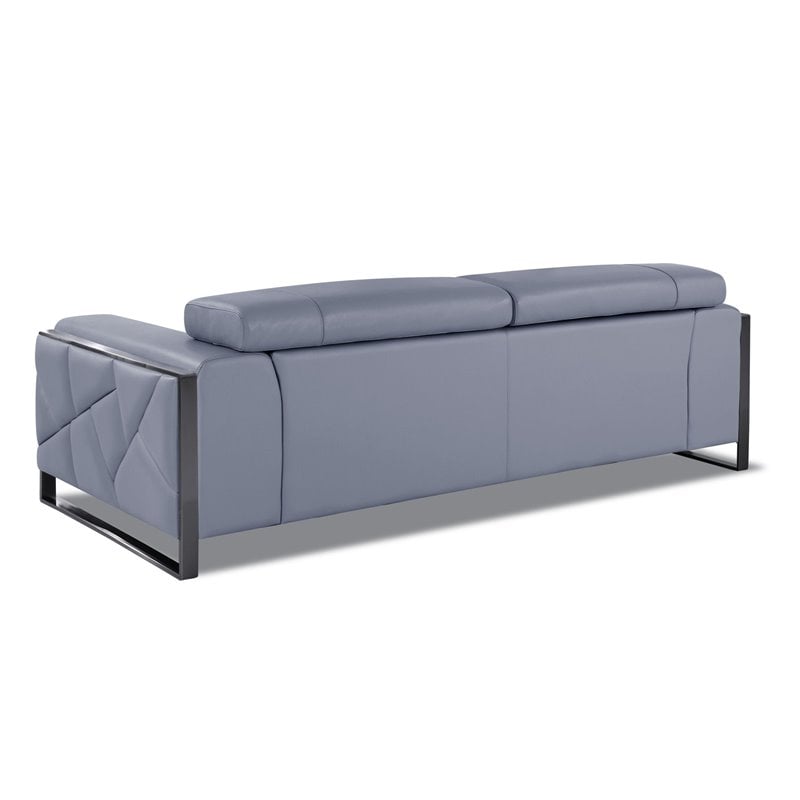 Titan Furnishings Modern Genuine Italian Leather Sofa Set in Light Blue